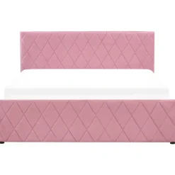 ROCHEFORT - Tweepersoonsbed - Roze - 160 x 200 cm - Fluweel