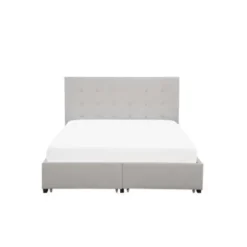 ROCHELLE - Bed opbergruimte - Lichtgrijs - 140 x 200 cm - Polyester