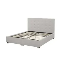 ROCHELLE - Bed opbergruimte - Lichtgrijs - 140 x 200 cm - Polyester
