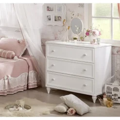 Romance commode kinderladekast meisjes met spiegel