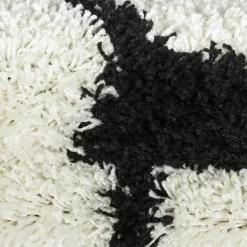 Rond Fun Voetbal Vloerkleed Kinderkamer - Ø100 cm - Zwart Wit - Kids Speeltapijt