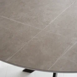 Ronde eettafel Yuna Ø150 cm marmerlook grijs - Stoneware - Grijs