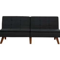 RONNE - Slaapbank 3-zits - Zwart - Polyester