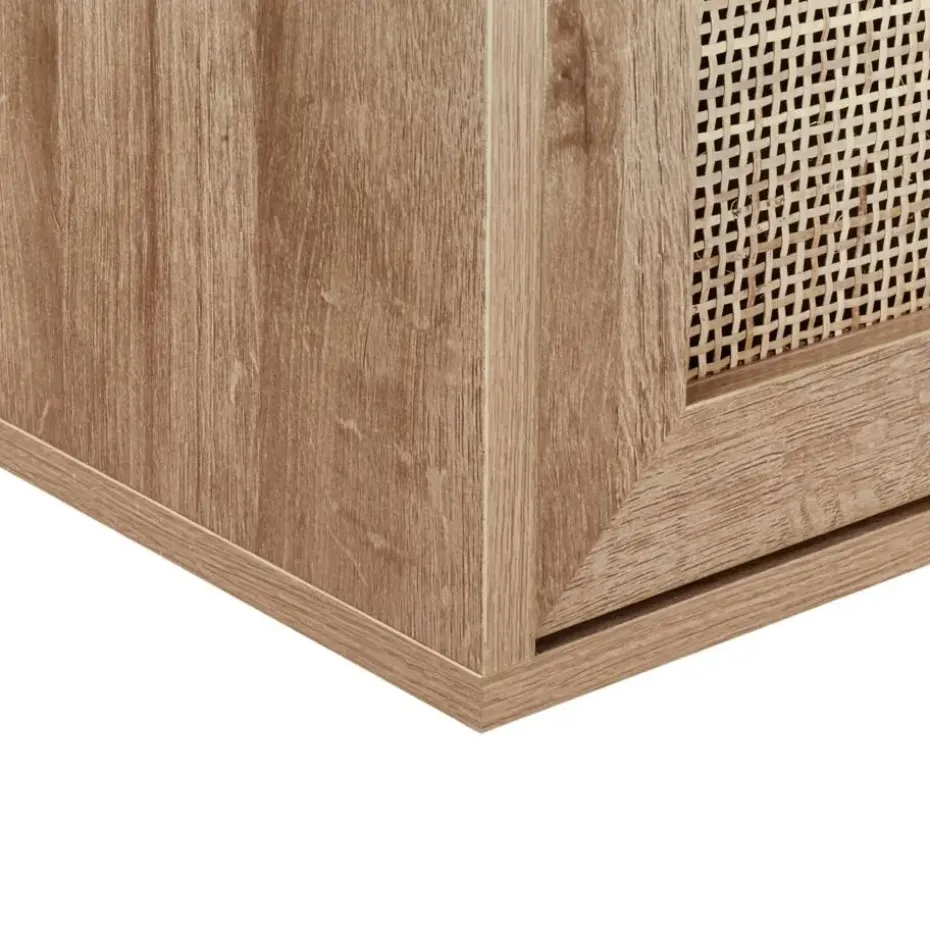 ROSELL - Hangende wastafelkast - Lichthout - 86 x 45 cm - Vezelplaat