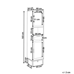 ROSELL - Staande badkamerkast - Lichthout - Vezelplaat