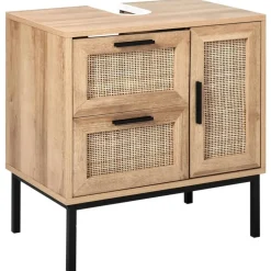 ROSELL - Staande wastafelkast - Lichthout - Vezelplaat