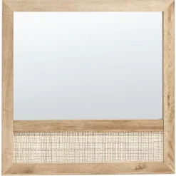 ROSELL - Wandspiegel - Lichthout - 60 x 60 cm - Vezelplaat