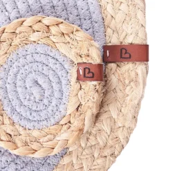 ROSELLA - Set 12 placemats en onderzetters - Grijs/Natuurlijk - Jute