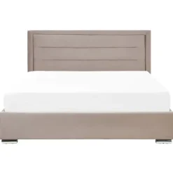 ROUEN - Bed met opbergruimte - Beige - 180 x 200 cm - Fluweel