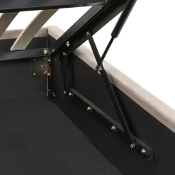 ROUEN - Bed met opbergruimte - Beige - 180 x 200 cm - Fluweel