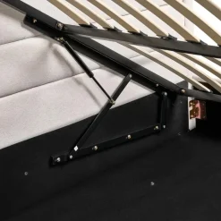 ROUEN - Bed met opbergruimte - Lichtbeige - 160 x 200 cm - Polyester