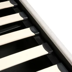 ROUEN - Bed met opbergruimte - Lichtbeige - 160 x 200 cm - Polyester