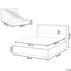 ROUEN - Bed met opbergruimte - Lichtbeige - 140 x 200 cm - Polyester