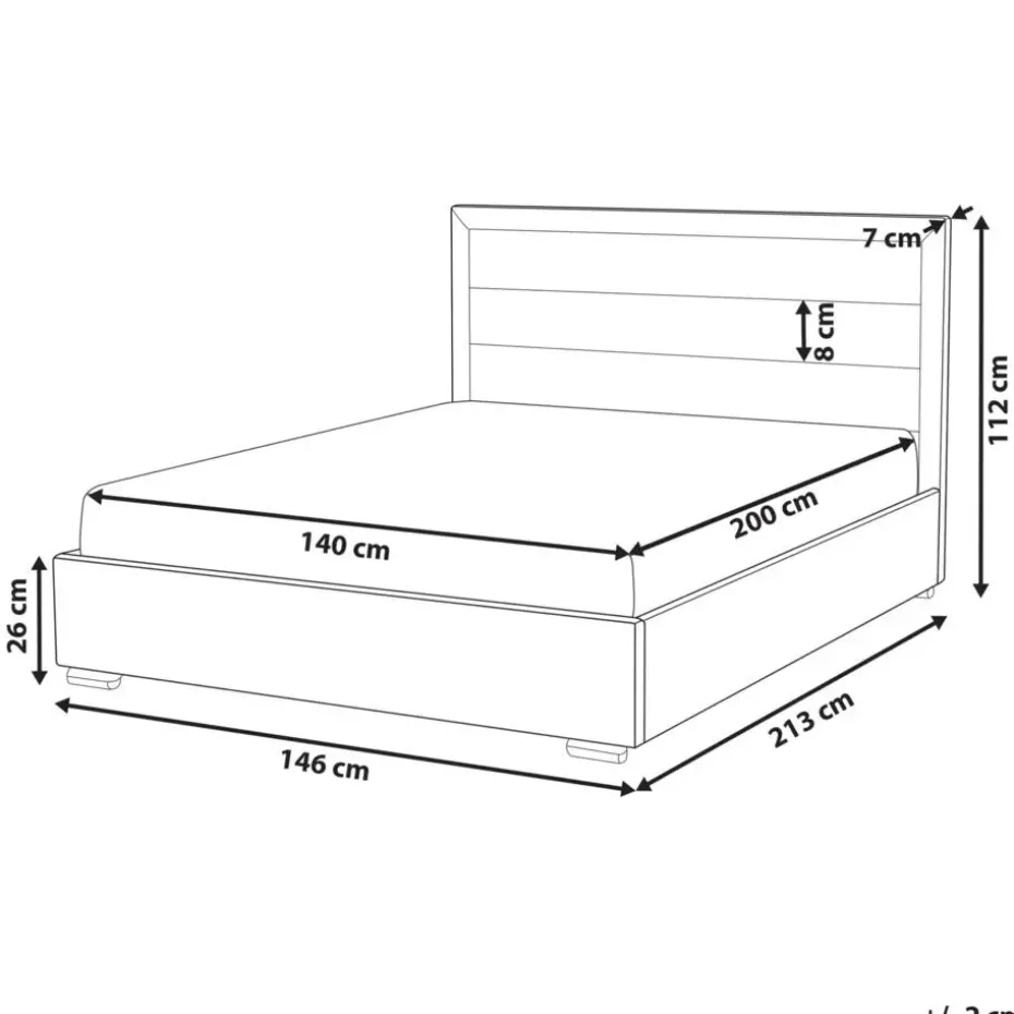 ROUEN - Tweepersoonsbed - Taupe - 140 x 200 cm - Fluweel