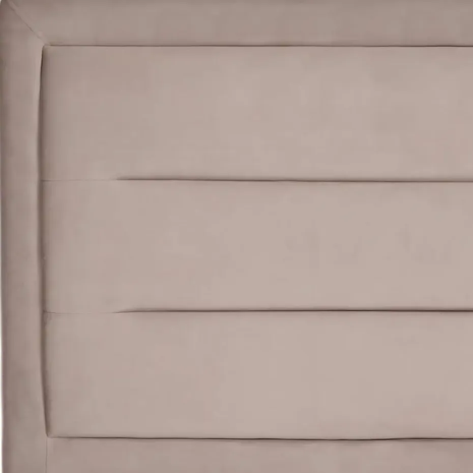 ROUEN - Tweepersoonsbed - Taupe - 140 x 200 cm - Fluweel