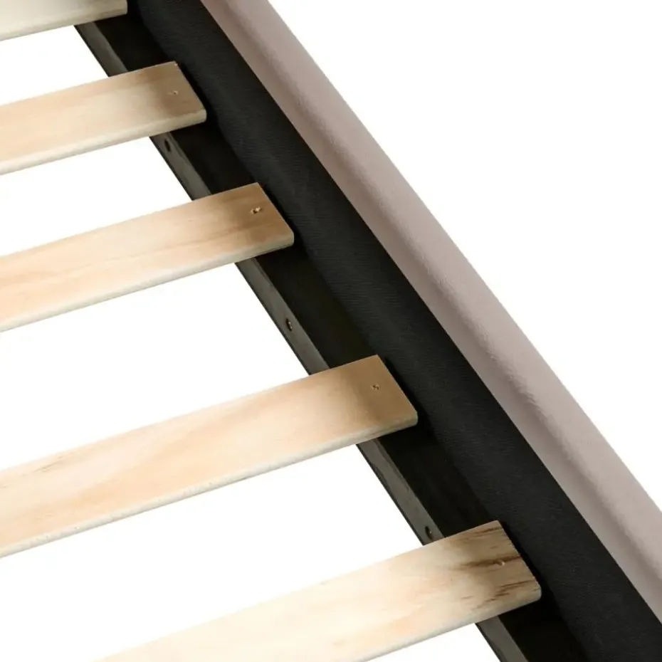 ROUEN - Tweepersoonsbed - Taupe - 140 x 200 cm - Fluweel