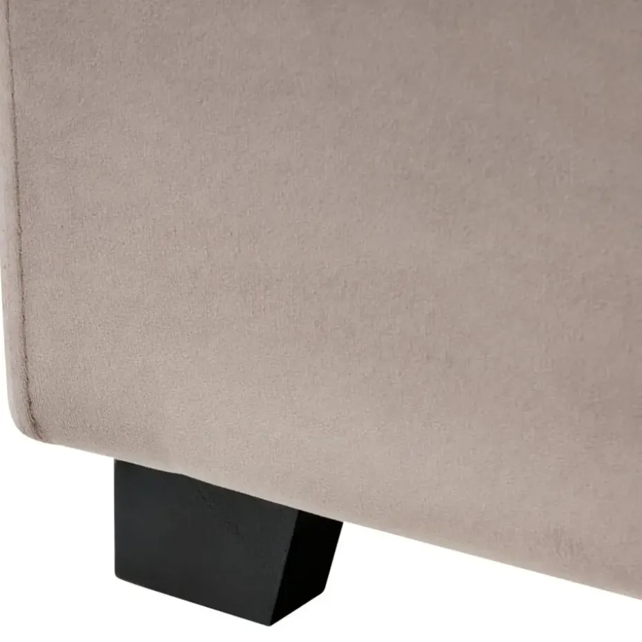 ROUEN - Tweepersoonsbed - Taupe - 140 x 200 cm - Fluweel