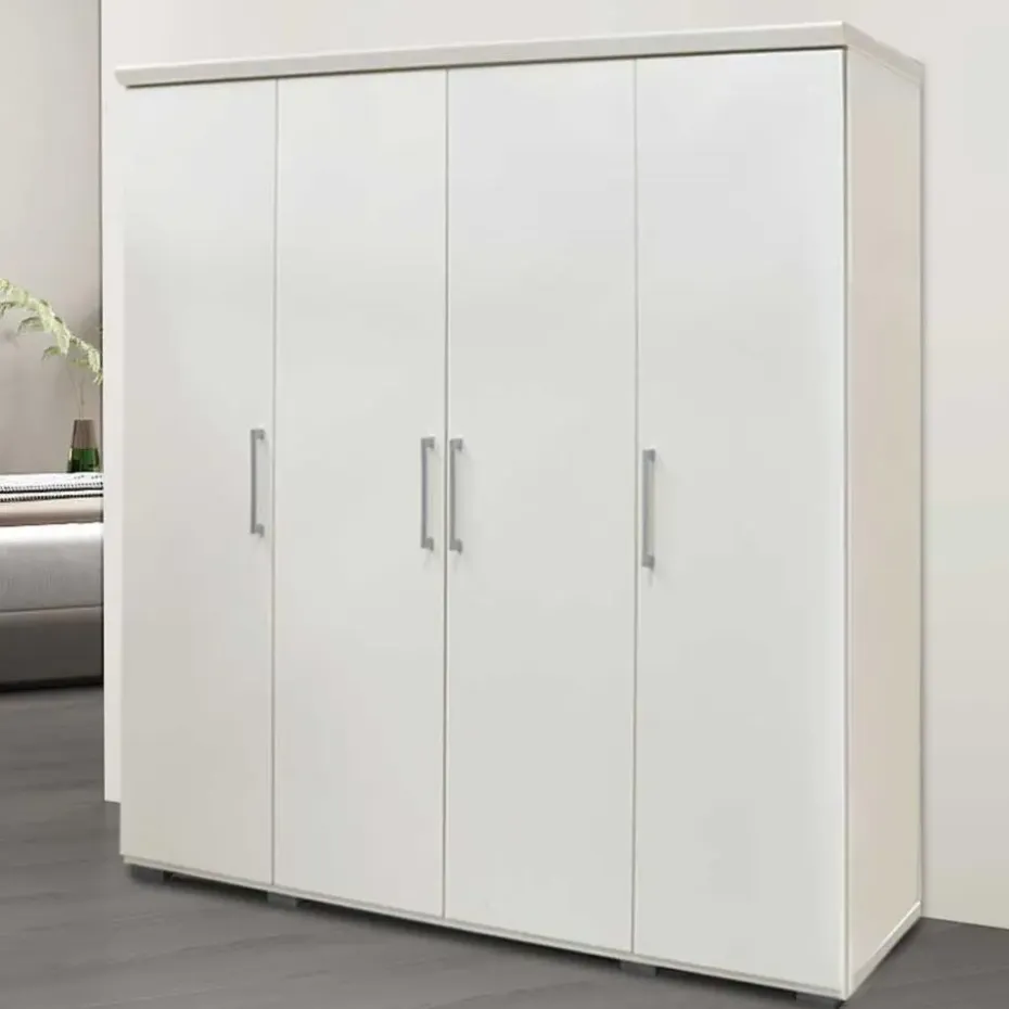 Rousseau Kledingkast Nikkie - 183x160x52cm - 4 deuren - wit