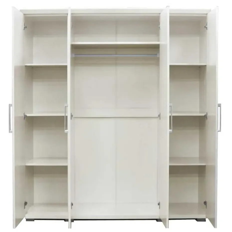 Rousseau Kledingkast Nikkie - 183x160x52cm - 4 deuren - wit