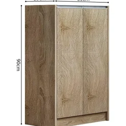 Rousseau Lilly' Sonoma Schoenenkast - 2 Deurs Spaanplaat - H90 x B60 x D35 cm