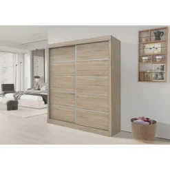 Rousseau Schuifdeurkast Mike - 182,5 x 52,5 cm x 197,5 cm - Sonoma-afwerking