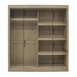 Rousseau Schuifdeurkast Mike - 182,5 x 52,5 cm x 197,5 cm - Sonoma-afwerking