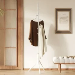 Rousseau Staande kapstok Kassie - Ø48 x 174 cm - Wit / Metaal