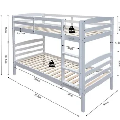 Rousseau Stapelbed Roy 90x200 - splitsbaar - wit grenen