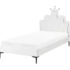 RUBIAN - Bed met LED - Wit - 90 x 200 cm - Fluweel