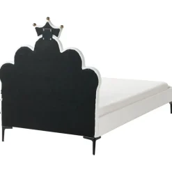 RUBIAN - Bed met LED - Wit - 90 x 200 cm - Fluweel