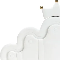 RUBIAN - Bed met LED - Wit - 90 x 200 cm - Fluweel