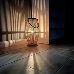 Ruhhy Lantaarn Rotan - bamboe - natuurlijke look - H40 cm