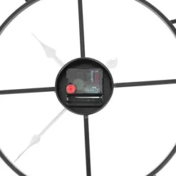 Ruhhy Wandklok/muur klok Vintage - metaal - zwart - D47 cm - 3D