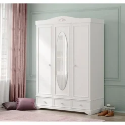 Rustic 3-deurs kledingkast meisjeskamer