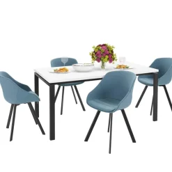 Sabine - Eettafel 160x90 cm voor 8 in wit MDF