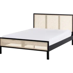 SALERNAS - Tweepersoonsbed - Zwart - 140 x 200 cm - Dennenhout