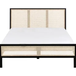 SALERNAS - Tweepersoonsbed - Zwart - 140 x 200 cm - Dennenhout