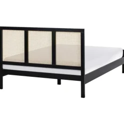 SALERNAS - Tweepersoonsbed - Zwart - 140 x 200 cm - Dennenhout