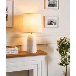 SALIENTE - Tafellamp - Gebroken wit - Keramiek