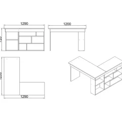 Sally Bureau 18mm MELAMINE Coat Atlantic Pine Zwart