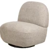 Salonstoel Swivel van metaal en beige fluweel