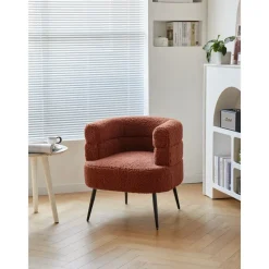 Salonstoel van metaal en terracotta lussen