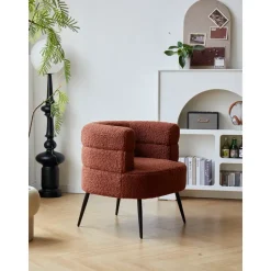 Salonstoel van metaal en terracotta lussen