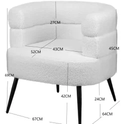 Salonstoel van metaal en terracotta lussen