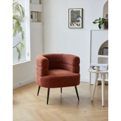 Salonstoel van metaal en terracotta lussen