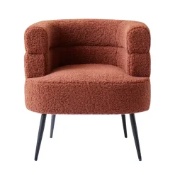 Salonstoel van metaal en terracotta lussen