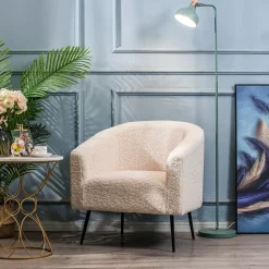 Salonstoel van metaal en witte lussen