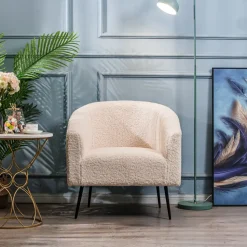 Salonstoel van metaal en witte lussen