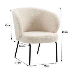 Salonstoel van metaal en witte lussen