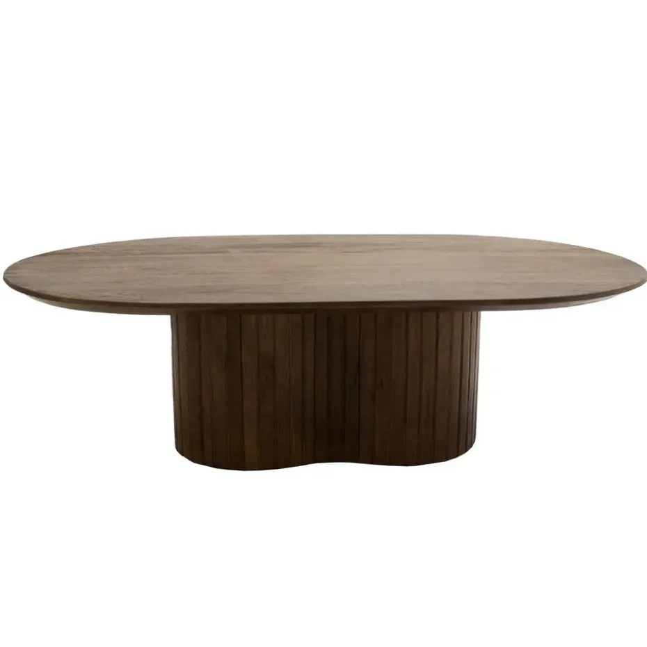 Salontafel Donkerbruin Mangohout - Ovaal - 120x70x35cm - Ava